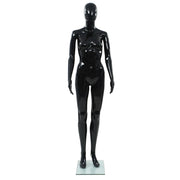 Manichino Donna Figura Intera Base in Vetro 175 cm Nero Lucido CFW3837345