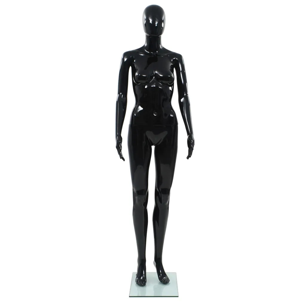 Manichino Donna Figura Intera Base in Vetro 175 cm Nero Lucido CFW3837345