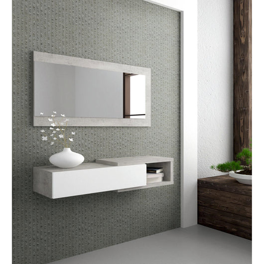 INGRESSO NOON 95X28XH25CM CEMENTO / LARICE BIANCO