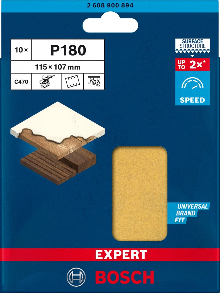 2608900894 - KIT 10 FOGLI BOSCH 115mm X 107mm K.180