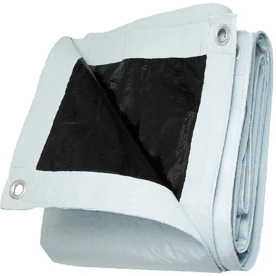Doppio 3 m Pannello impermeabile bianco/nero reversibile per tenda esterna, copertura per campeggio, telo di fondazione, sedile esterno UV-resistente con fori di aerazione - multifunzionale 2,0 m x 3,0 m