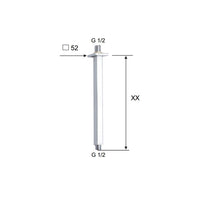 Braccio doccia da soffitto quadrato 10 cm