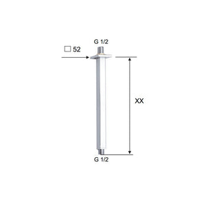 Braccio doccia da soffitto quadrato 10 cm