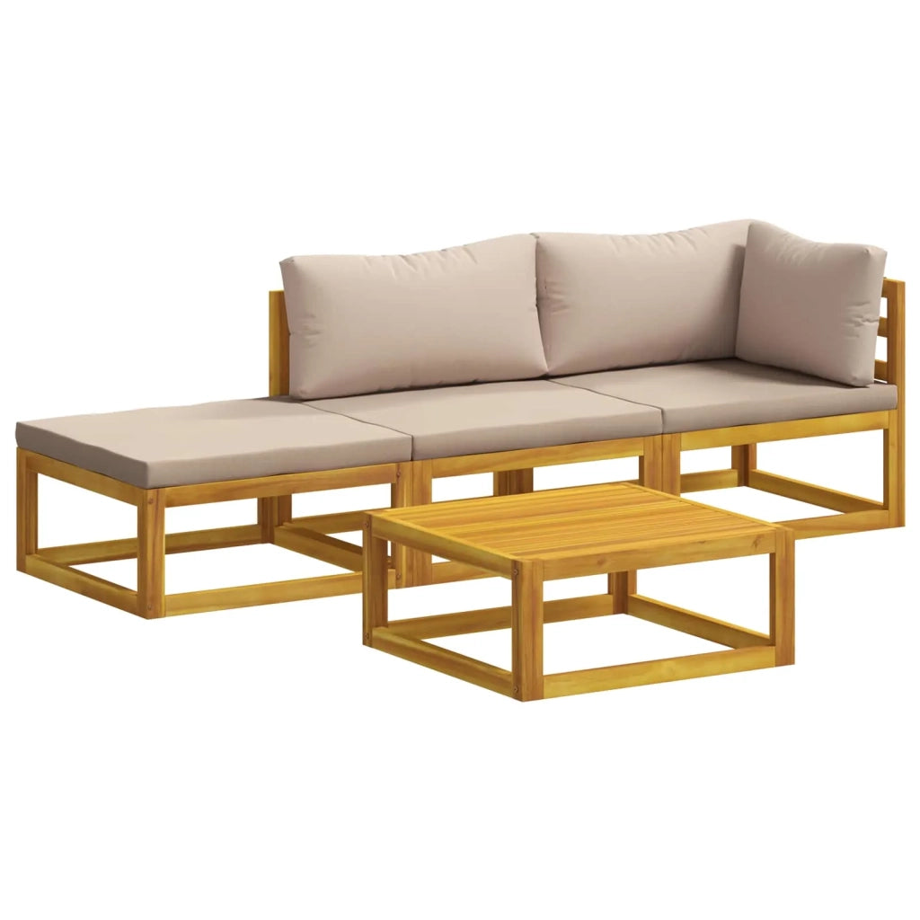 Set di divani 4 pz Naturale Legno di Acacia Massello 3417242