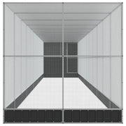 Voliera con Estensione Argento 1244x203x216 cm in Acciaio