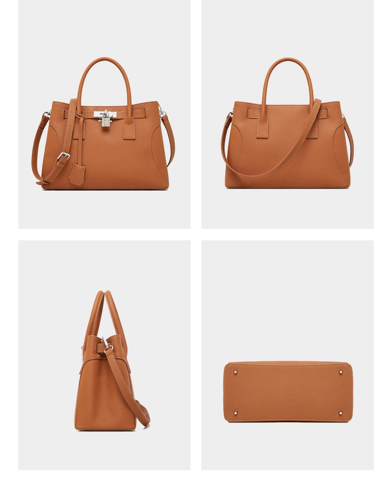 Borsa a tracolla da donna intrecciata, colore marrone.