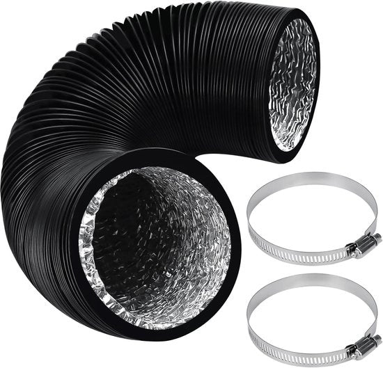 Serpentina di scarico flessibile - Ø 125 mm - Nero - PVC - 2 pezzi