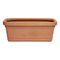 Vaso Rettangolare Resina Festonato Maxi misura 100x45x41H cm color Terracotta