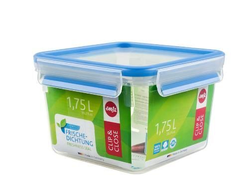 EMSA 508537 recipiente per cibo Rettangolare Scatola 1,75 L Blu, Trasparente 1 pz