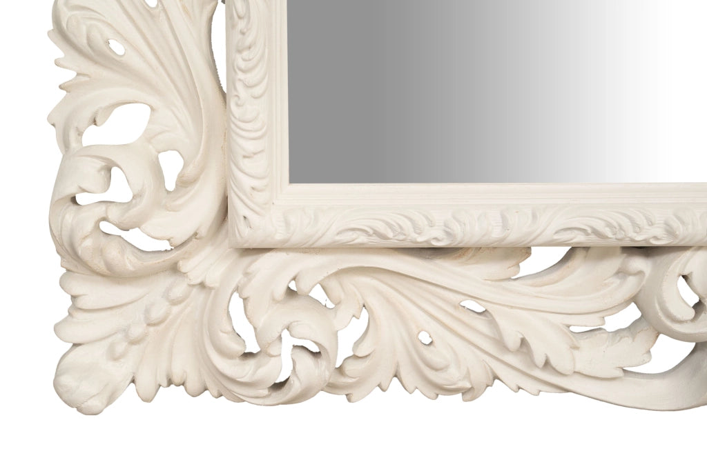 Biscottini SPECCHIERA DA PARETE IN LEGNO FINITURA BIANCA ANTICATA MADE IN ITALY realizzata