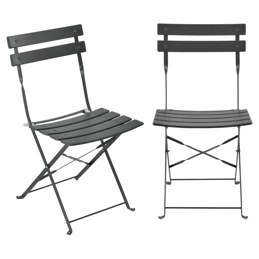 Set da bistrot da giardino pieghevole Caprile acciaio grigio scuro 03_0006938