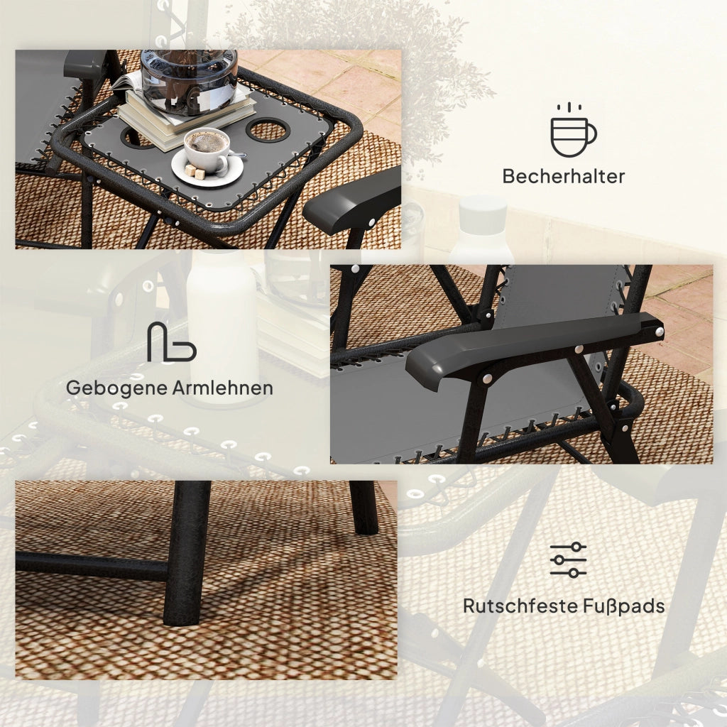 Set Bistrot 3 Pezzi in Acciaio ¨C zephmum ¨C Grigio Scuro
