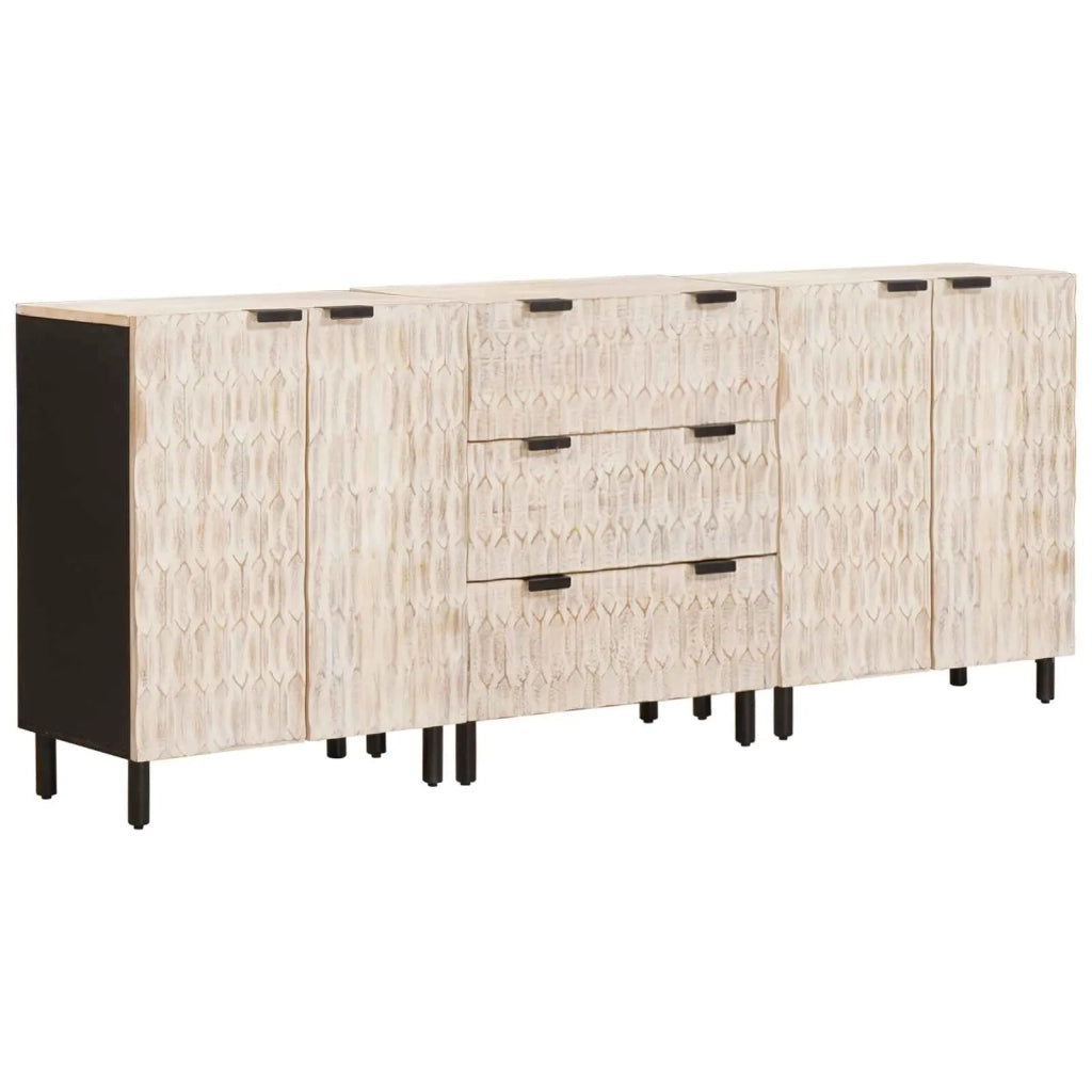 Credenza 3 pcs Finitura Bianco Lavato 180 x 33 x 75 cm