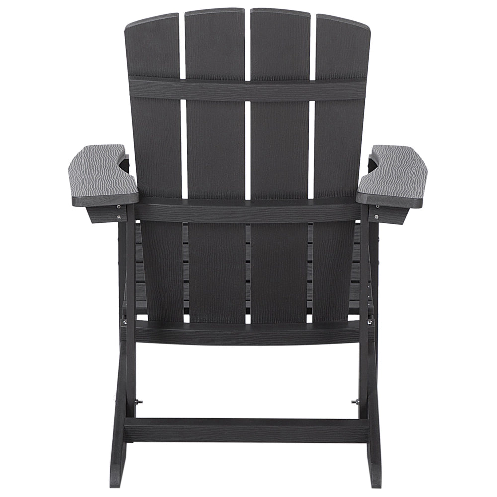 Sedia da giardino in plastica grigio scuro in legno resistente agli agenti atmosferici in stile moderno