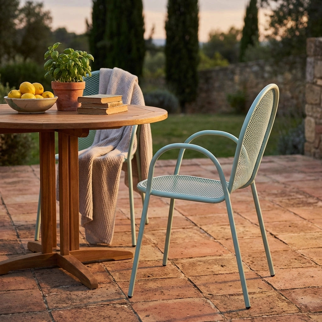 Poltrona da Giardino Impilabile in Acciaio cm 51x61x90 - JOEL