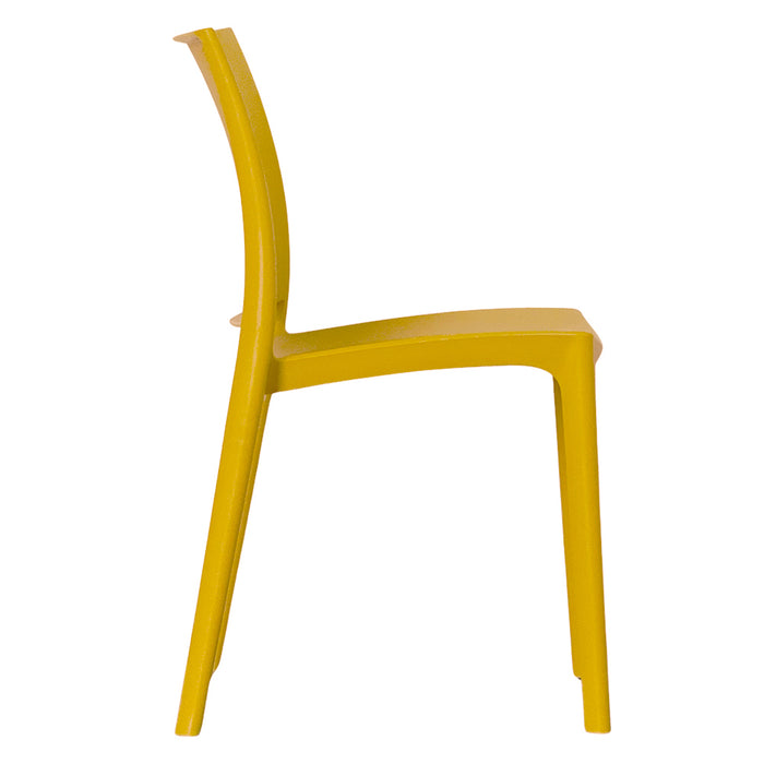 Sedia da sala da pranzo Altea in plastica colore Giallo Senape modello comfort