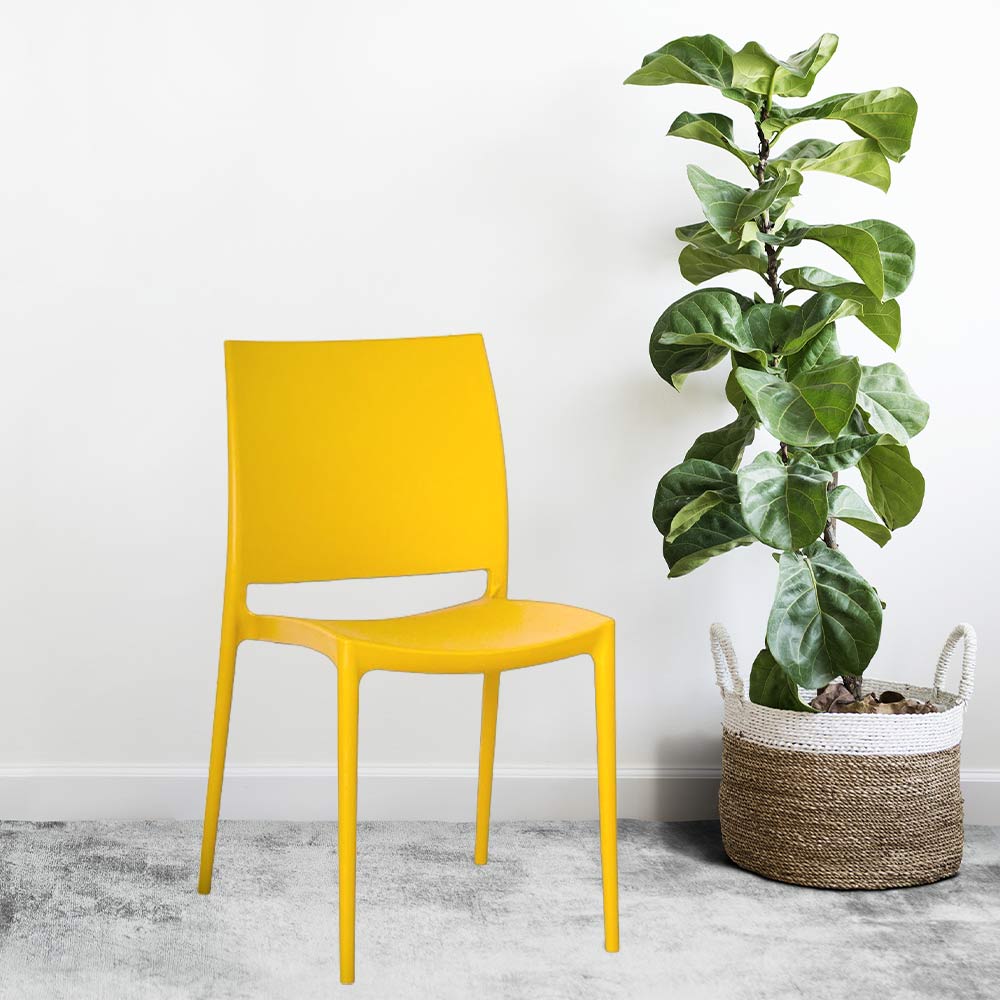 Sedia da sala da pranzo Altea in plastica colore Giallo Senape modello comfort
