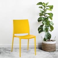 Sedia da sala da pranzo Altea in plastica colore Giallo Senape modello comfort