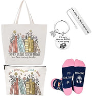 Set di 4 regali per donne amanti dei cavalli - Borsa da tela - Borsa per trucco - Calze con disegno di cavalli