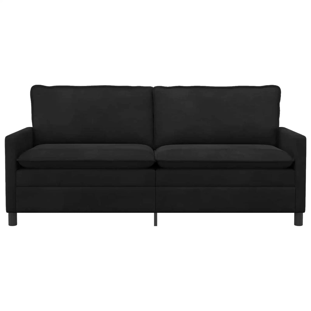 Divano Nero 196 x 81 x 87,5 cm Velluto