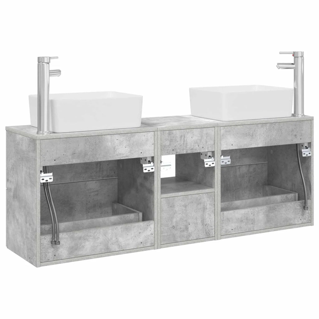 Set di Armadi da Bagno 3 pz Grigio Cemento 53 x 34,5 x 63 cm 3405854