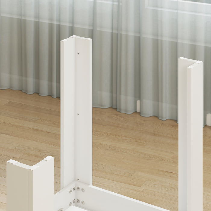 Tavolo Allungabile da Pranzo 140-180x80x75 cm per 6-8 Persone in MDF Bianco