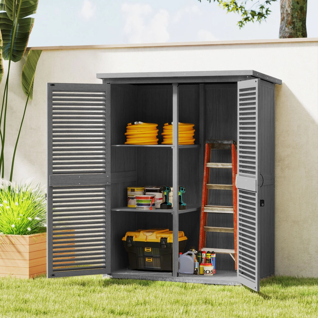 Armadio da Giardino ¨C zephmum ¨C Grigio 127x65x168 cm