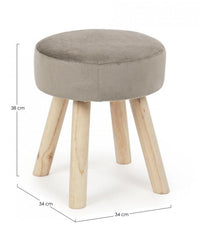 Set 2 Sgabelli  34x34x38 cm in Velluto Adeline Tortora