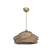 Lampada a sospensione in carta intrecciata stile rustico Risa MDL4940 colore marrone