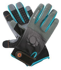 Gardena 11520-20 Guanto protettivo Guanti da giardinaggio Nero, Blu, Grigio Cotone, Elastan, Nylon, Poliestere, Poliuretano, Gomma