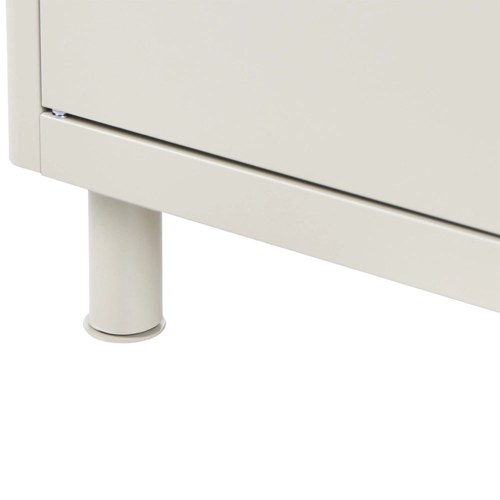 Mobile contenitore in acciaio beige con 2 ripiani e 2 ante stile moderno per l'ufficio domestico