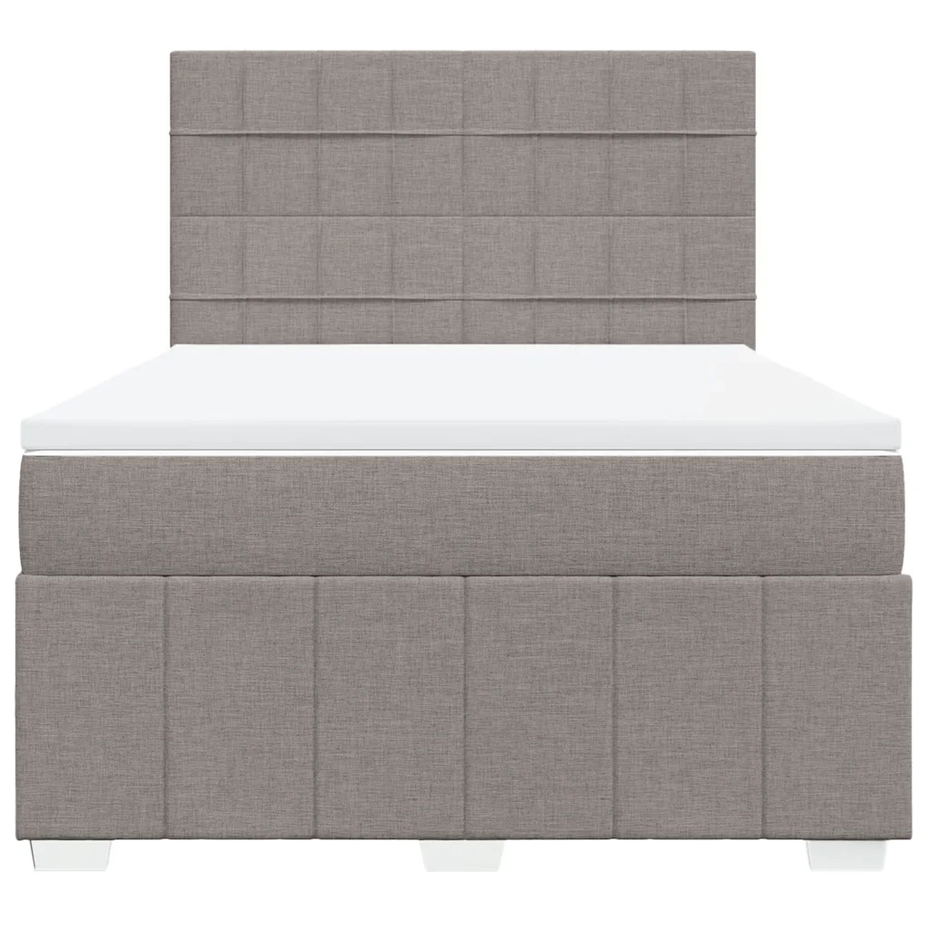 vidaXL Giroletto a Molle con Materasso Tortora 160x200 cm in Tessuto