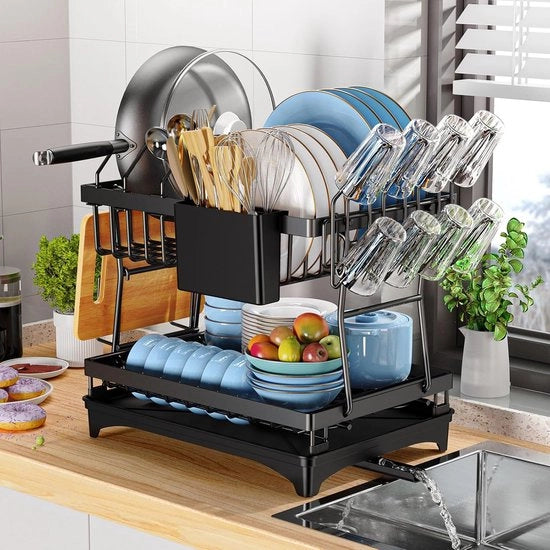 Raccoglitore Cucina con Due Livelli e Accessori Multifunzionali