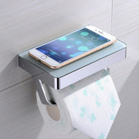 Portarotolo con ripianoin vetro - serie concept