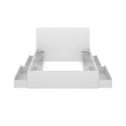 Letto alla francese Casimir, Sommier per camera da letto, Giroletto per stanza, Struttura porta materasso, 149x195 h100 cm, Bianco