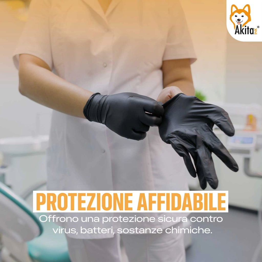Guanti Nitrile Neri S Senza Polvere Akitaink 500 pezzi