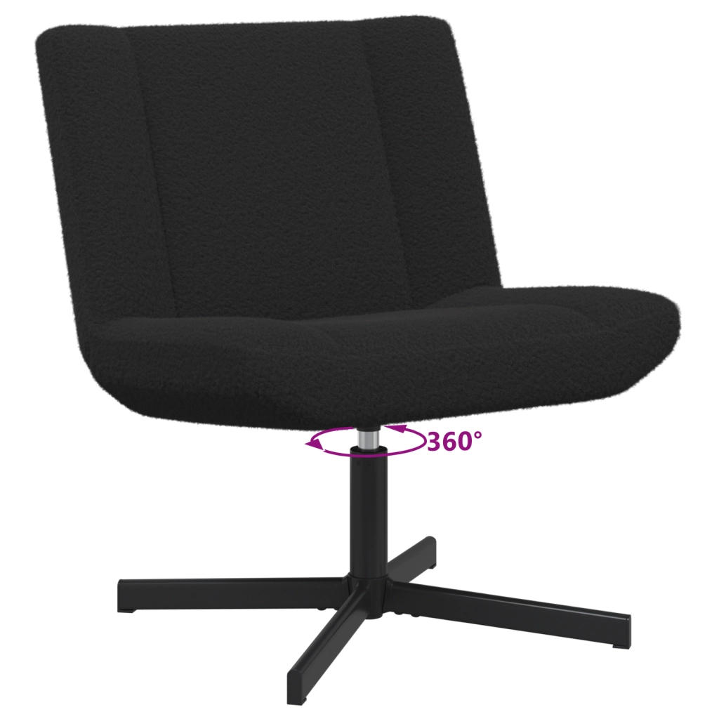 Poltrona Accent Nera Tessuto, Metallo Media Girevole