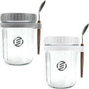 Set di Overnight Oats in Jar di Mason - Bicchiere per Muesli - Bicchiere per Havermut - Set - Da non perdere per il tuo colazione