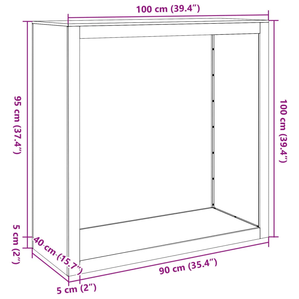 Portalegna 100 x 40 x 100 cm acciaio bianco 02_0043685