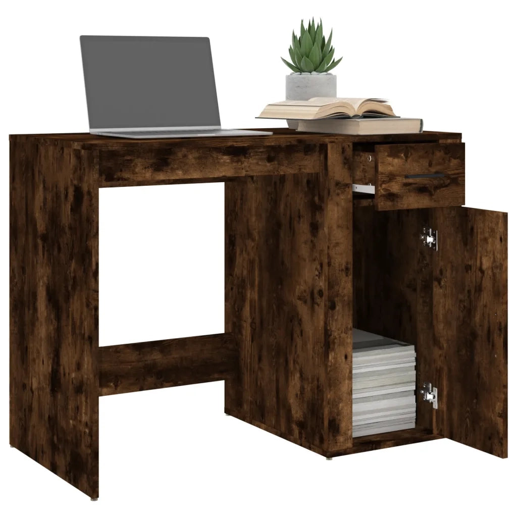 Scrivania Rovere Fumo 100x49x75 cm in Legno Multistrato cod mxl 64470