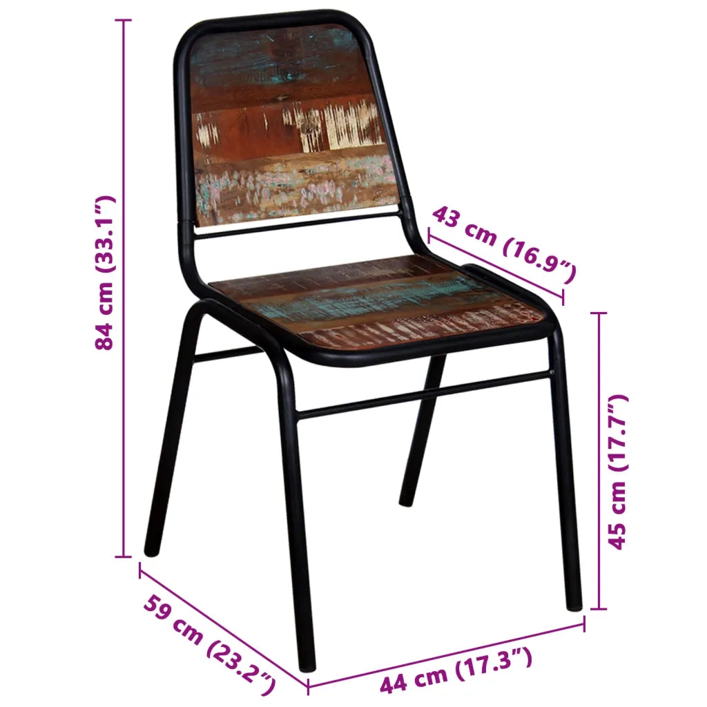 Sedie da Pranzo 2 pz in Legno Massello di Recupero 244246
