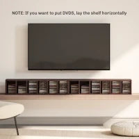 Set di 2 colonne di scaffalature per CD-DVD con 12 scomparti 21 x 19,2 x 88,3 cm capacità 160 CD marrone