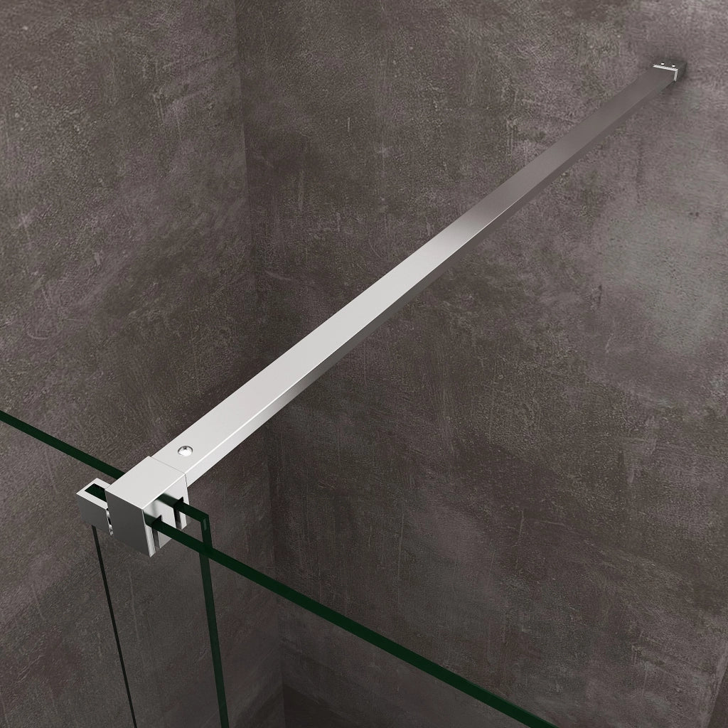 Parete Doccia 8 Mm Walk In Scorrevole Reversibile Altezza 200 Cm.150 regolabile 146-150 cm