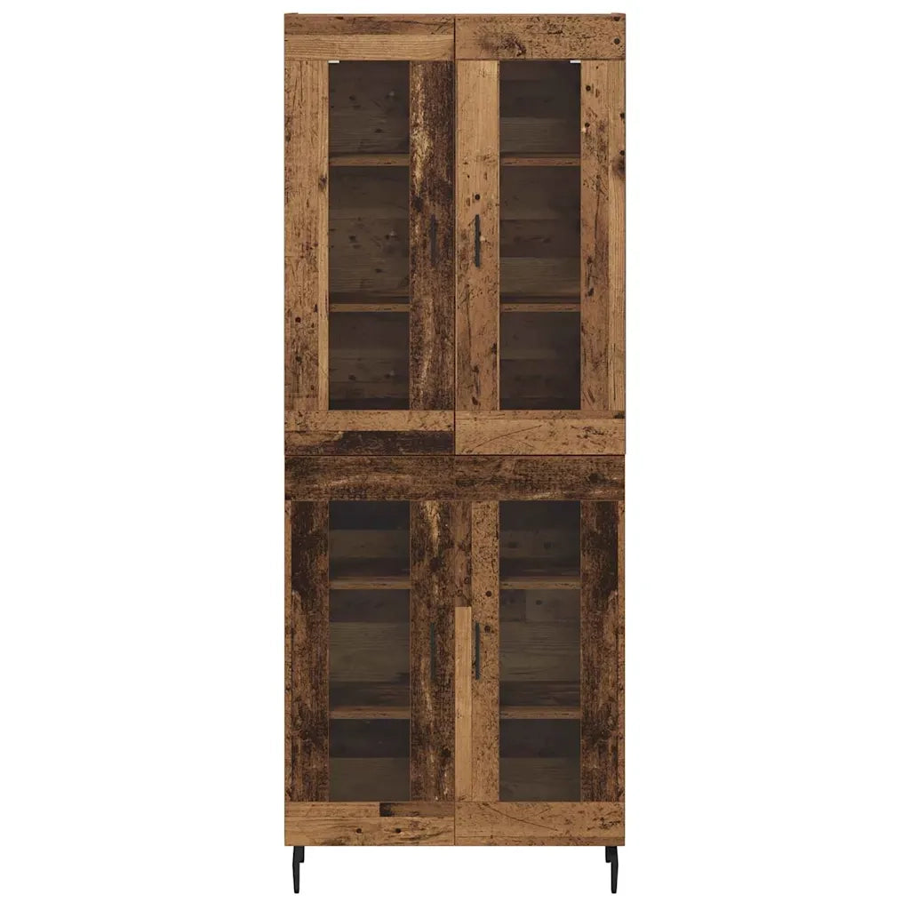 Credenza 2 pz | Madia | Buffet da pranzo | Armadio da pranzo Legno vecchio Legno Stratificato e Vetro