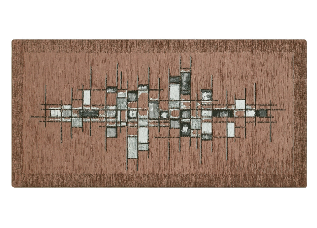 Tappeto Passatoia Cucina Corsia Retro Antiscivolo Disegno Pixel By Suardi - 55x80 - Marrone