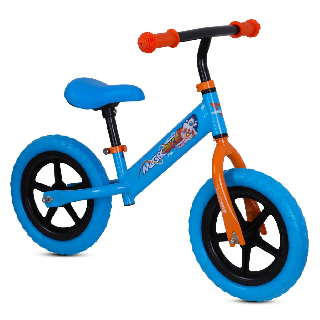 Bicicletta Senza Pedali Balance Bike per Bambini 10 Pollici 80x40x60 cm Sellino e Manubrio Regolabili Rocket Azzuro