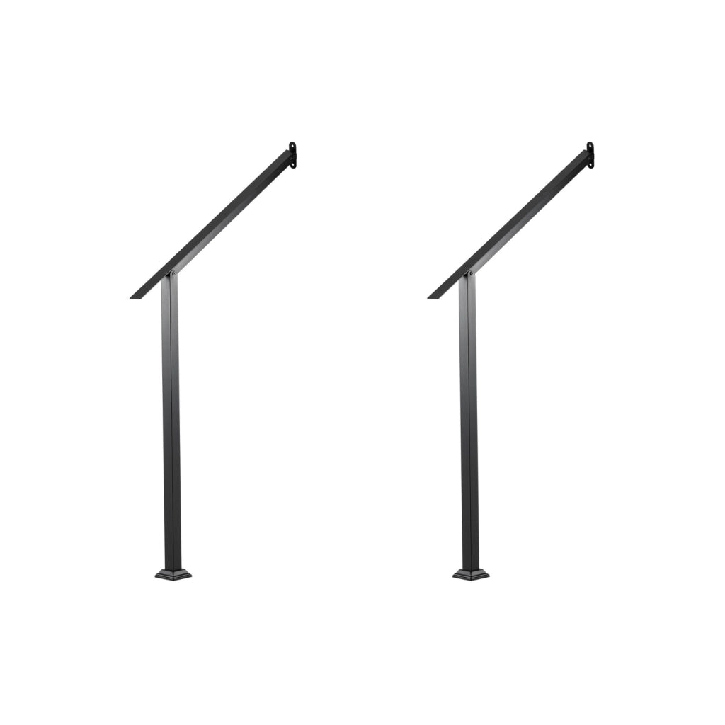 Set di 2 corrimano per scale regolabile 0-150¡ã con 6 viti ad espansione, Corrimano per interni ed esterni 119 x 9 x 100 cm