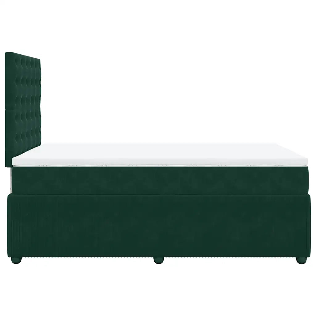 Giroletto a Molle con Materasso Verde Scuro 120x200 cm Velluto