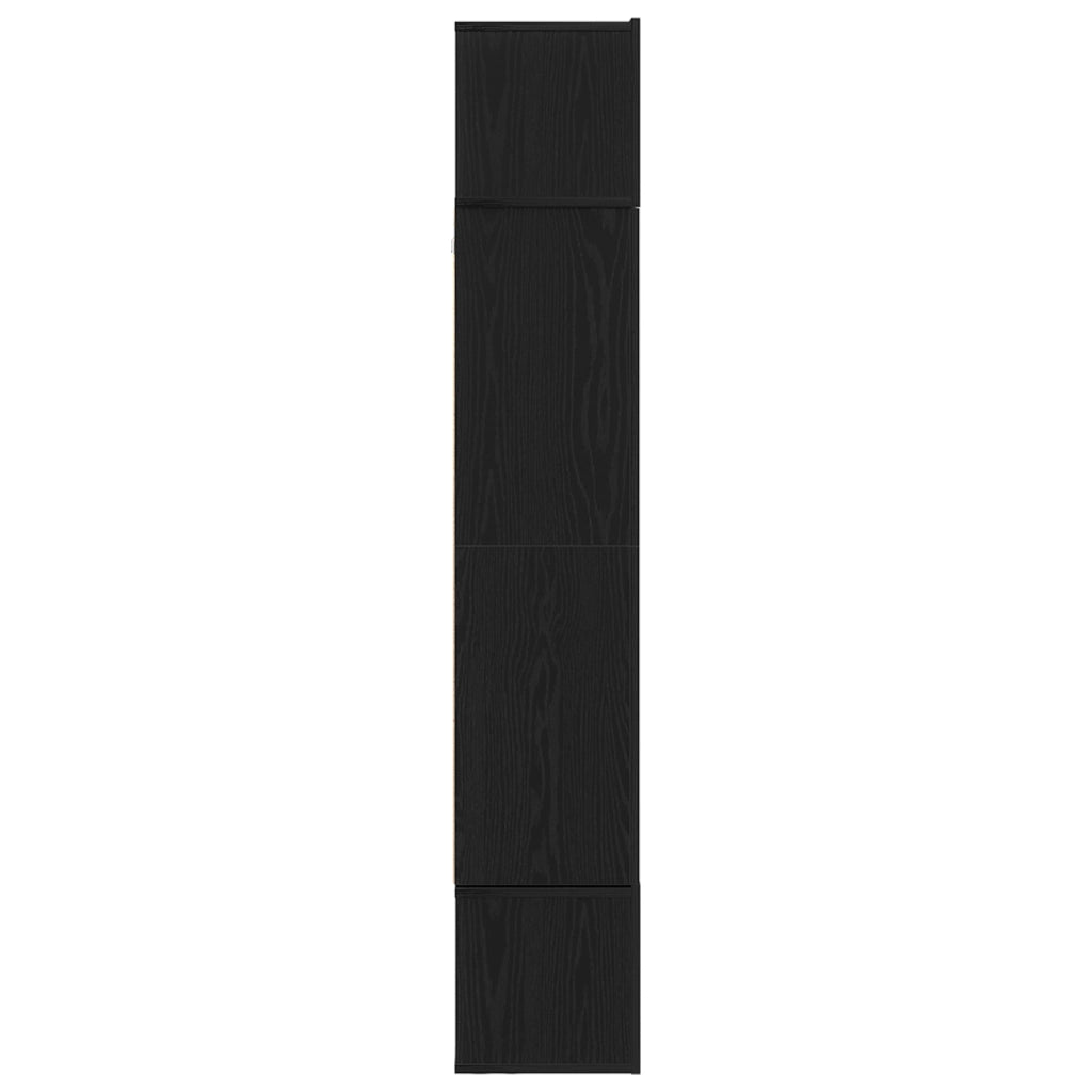 Set di mobili TV da 7 pezzi a muro in legno ingegnerizzato rovere nero