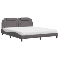 Letto Viana con Materasso Grigio 180x200 cm in Similpelle 3208813